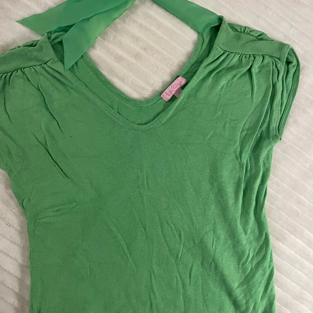 Lilly Pulitzer Green Women’s Top with Necktie